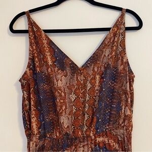 Nanette Lepore Vibrant Snake Print dress with pleated skirt, size 10